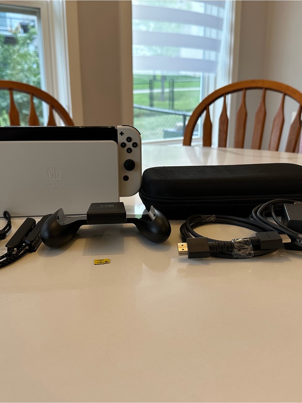 Nintendo switch OLED white with case and accessories